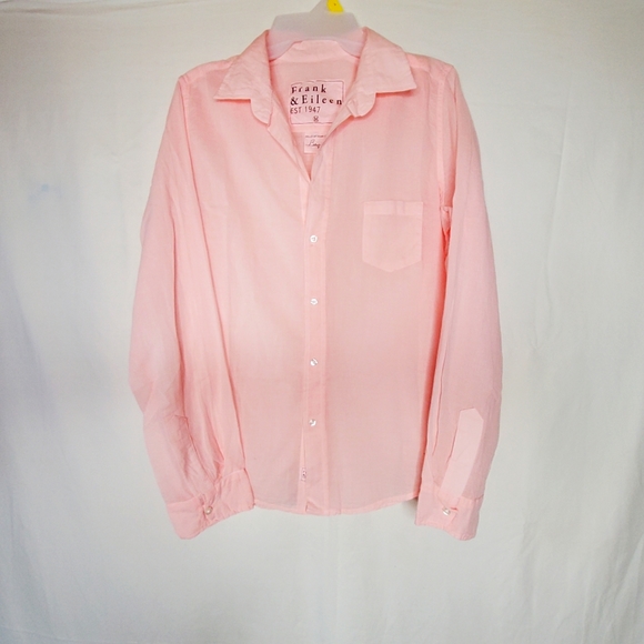 Frank & Eileen Barry Pink Salmon Sheer Buttoned - Picture 11 of 13